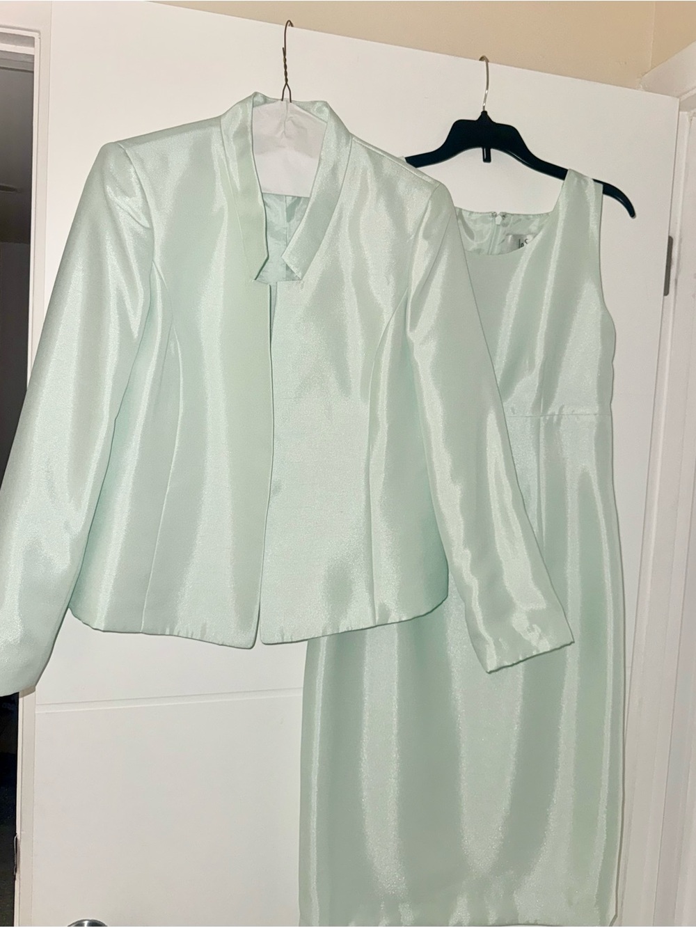 Le Suit light Mint Green Dress & Jacket Two-Piece Set